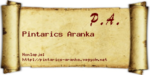 Pintarics Aranka névjegykártya